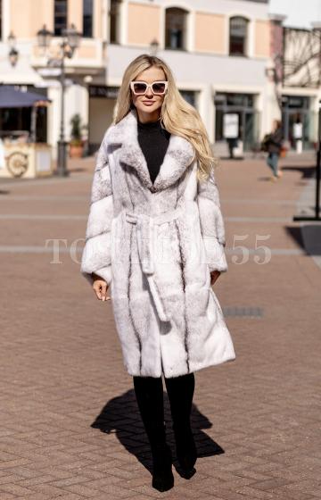 Норковая шуба крестовка с английским воротником