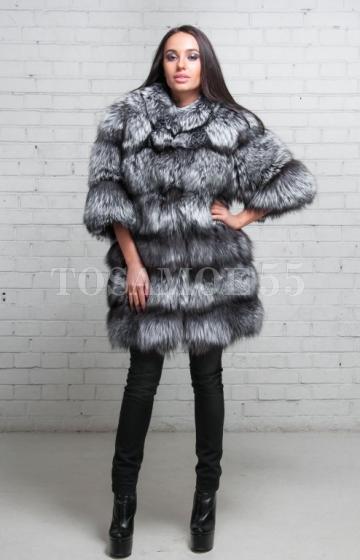 Шуба Ника мех чернобурки