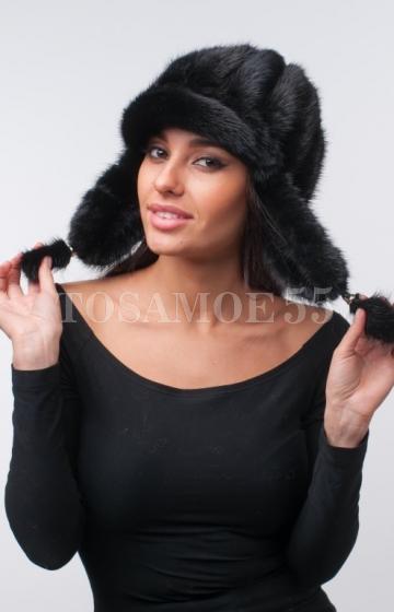 Шапка-ушанка из норки