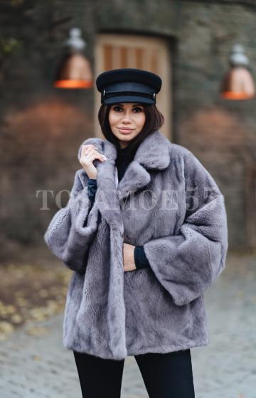 Норковая шуба светлый графит