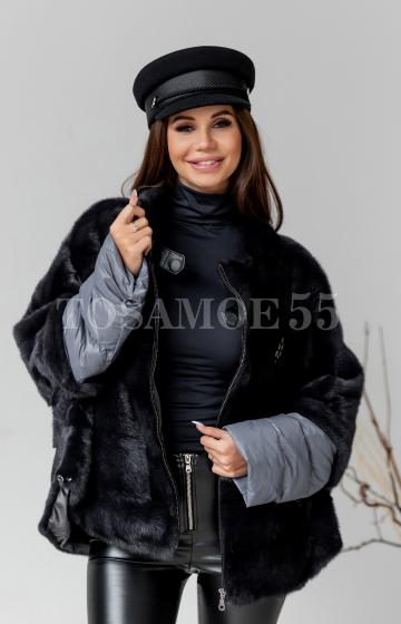 Пончо со стойкой и рукавами трансформер