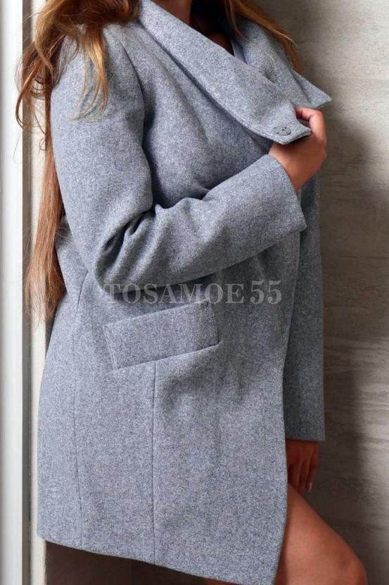 Пальто серого цвета фото №2