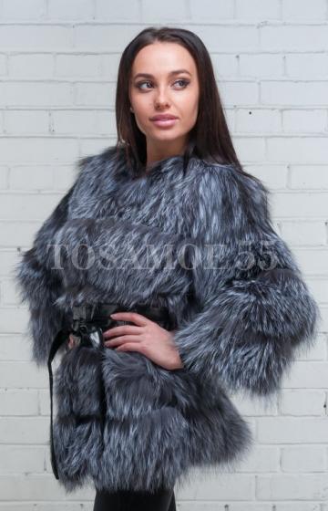 Шуба из чернобурки поперечка