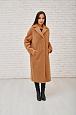 Шуба-пальто из шерсти цвета кэмэл фото №5