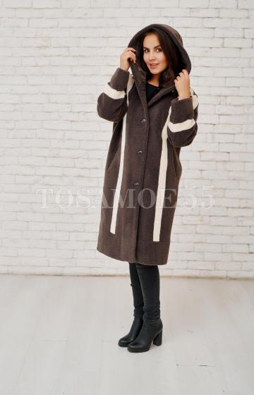 Пальто из шерсти с принтом