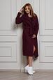Удлиненное пальто бордового цвета фото №1
