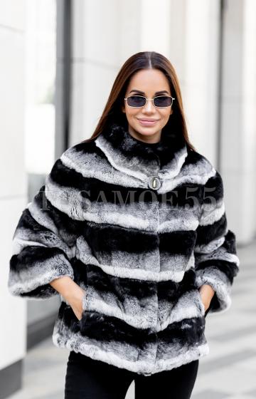 Короткая шуба из шиншиллы воротник стойка