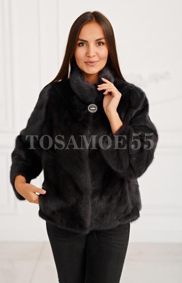 Шуба автоледи из норки цвета графит