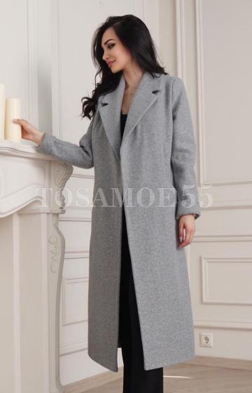 Удлиненное пальто серого цвета