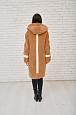 Стильная шуба-пальто из шерсти с капюшоном фото №4