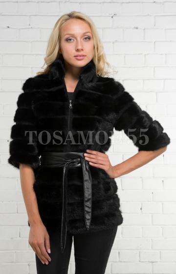 Шуба трансформер из норки черного цвета
