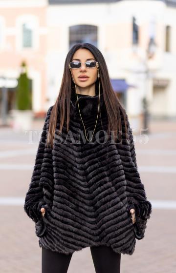 Кардиган из норки графит