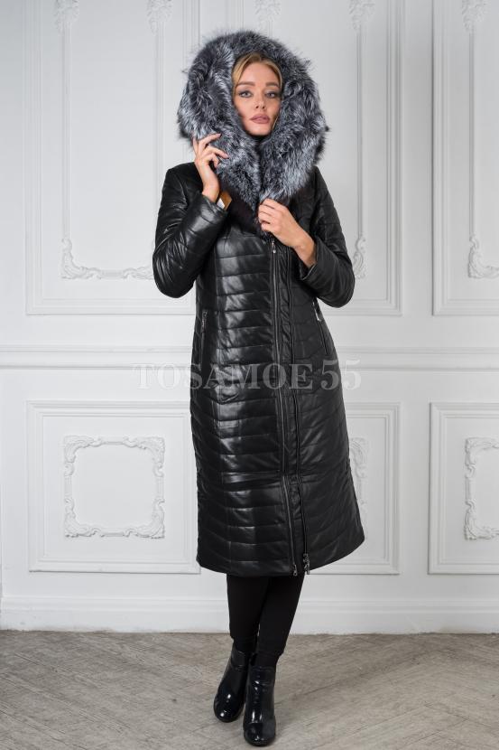 Теплое зимнее пальто с чернобуркой фото №1