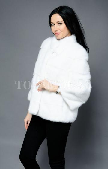 Белая короткая норковая шуба размеры 40-48