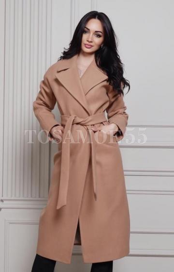 Удлиненное пальто цвета кэмэл