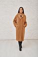 Шуба-пальто из шерсти цвета кэмэл фото №4