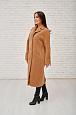 Шуба-пальто из шерсти цвета кэмэл фото №3