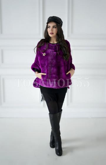 Пончо-накидка из меха натуральной норки