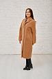Шуба-пальто из шерсти цвета кэмэл фото №2