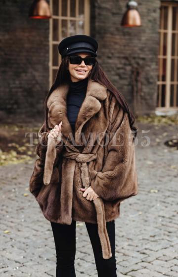 Норковая шуба с английским воротником