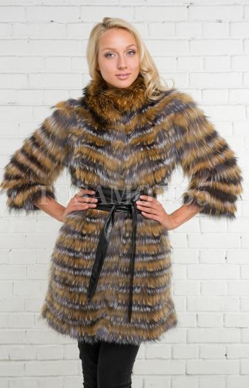 Накидка из енота и чернобурки