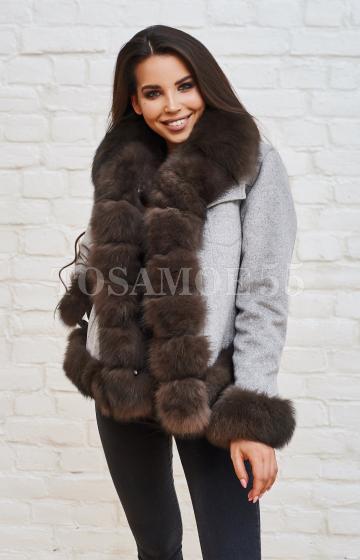 Кашемировая парка с мехом песца